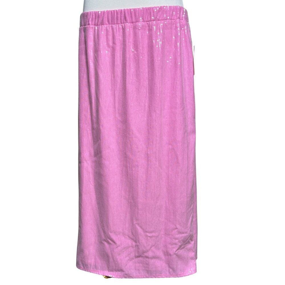 St. John's Bay Pink Bloom Sequin Skirt New With Tags Size 2X - Picture 9 of 10